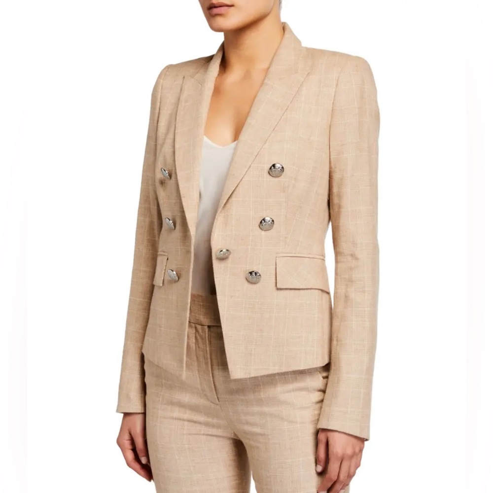 NWOT Veronica Beard Beige Plaid Diego Dickey Jacket Sz 2
